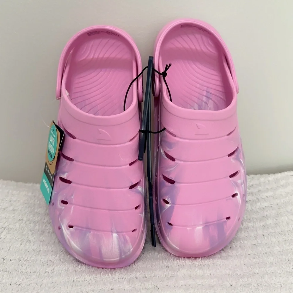 Kids Pink Water-Ready Clog Sandals with Marbled Accents